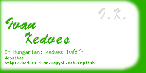 ivan kedves business card